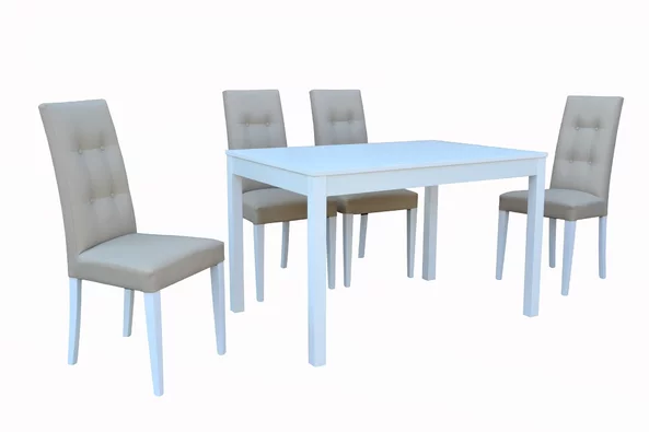 Jedálenský set DALAS Biela + Terano Biely 120 x 80/ +40cm