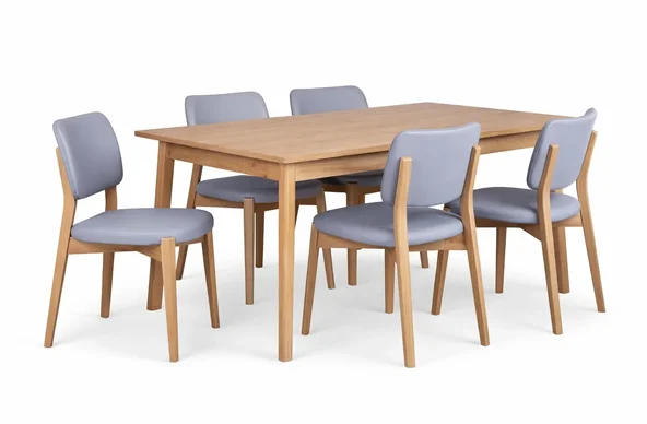 Jedálenský set DIXIE BUK + Stôl VENETO 150 x 90 cm