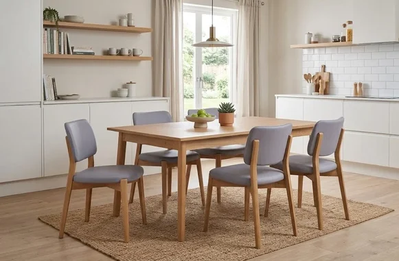 Jedálenský set DIXIE BUK + Stôl VENETO 150 x 90 cm