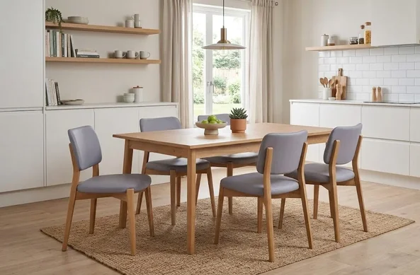 Jedálenský set DIXIE BUK + Stôl VENETO 150 x 90 cm